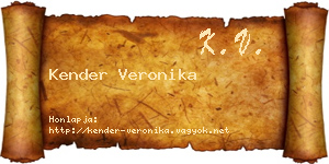 Kender Veronika névjegykártya